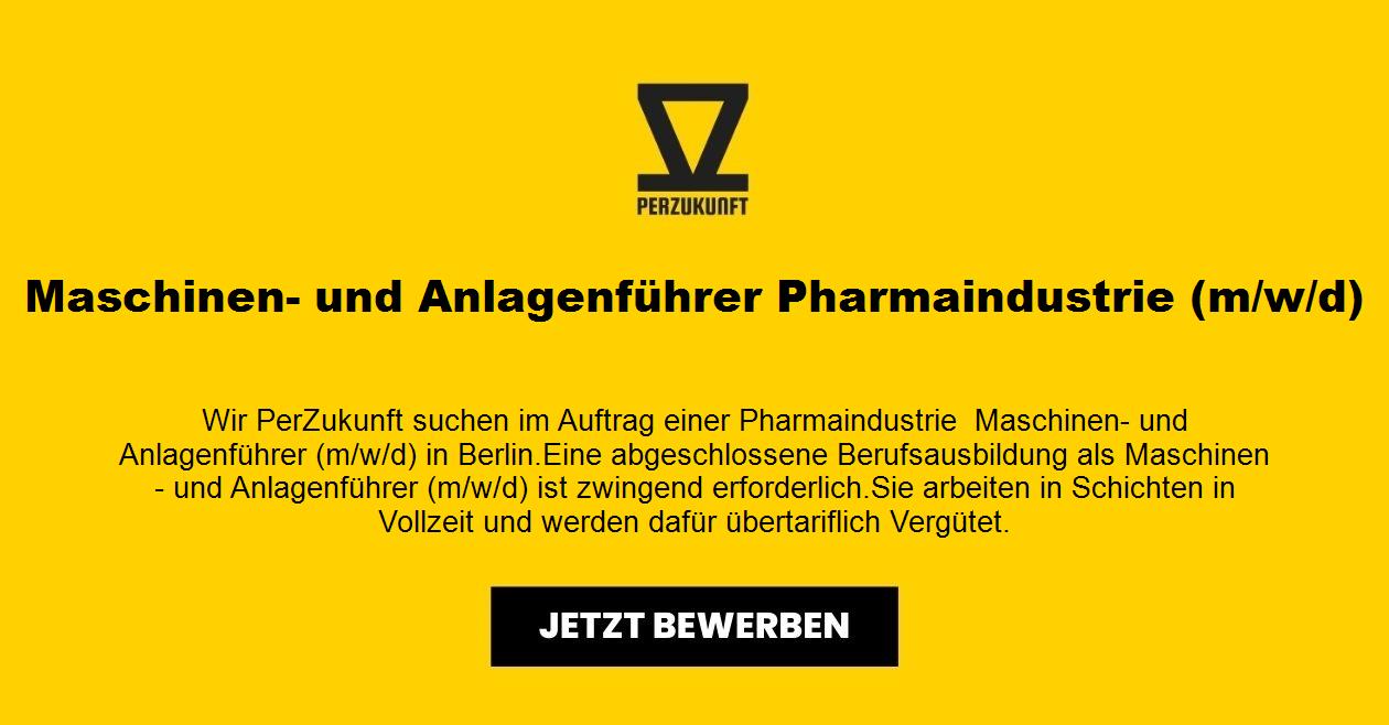 Maschinen- und Anlagenführer Pharmaindustrie (m/w/d)