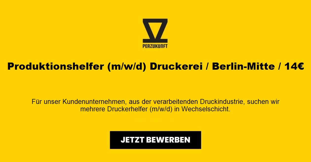 Produktionshelfer (m/w/d) Druckerei / Berlin-Mitte / 14€