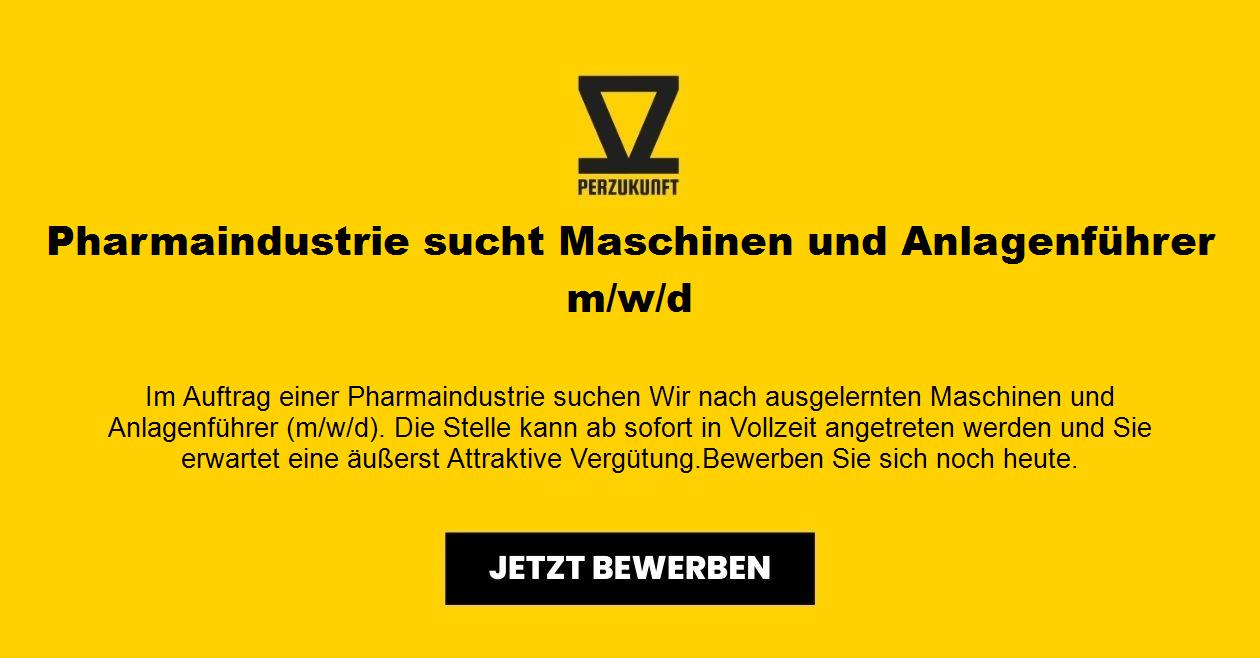 Pharmaindustrie sucht Maschinen und Anlagenführer m/w/d
