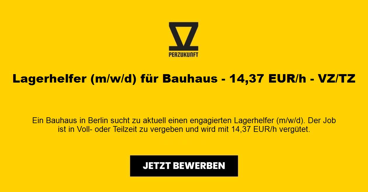 Lagerhelfer (m/w/d) für Bauhaus - 18,11 EUR/h - VZ/TZ