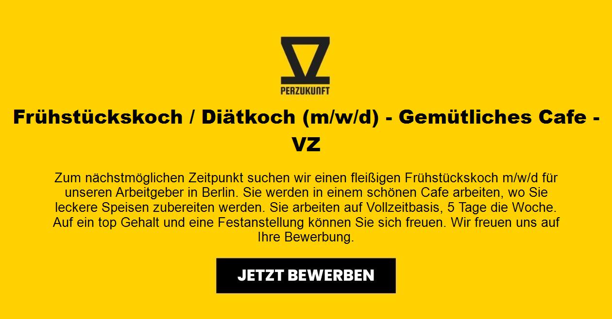 Frühstückskoch / Diätkoch (m/w/d) - Gemütliches Cafe - VZ