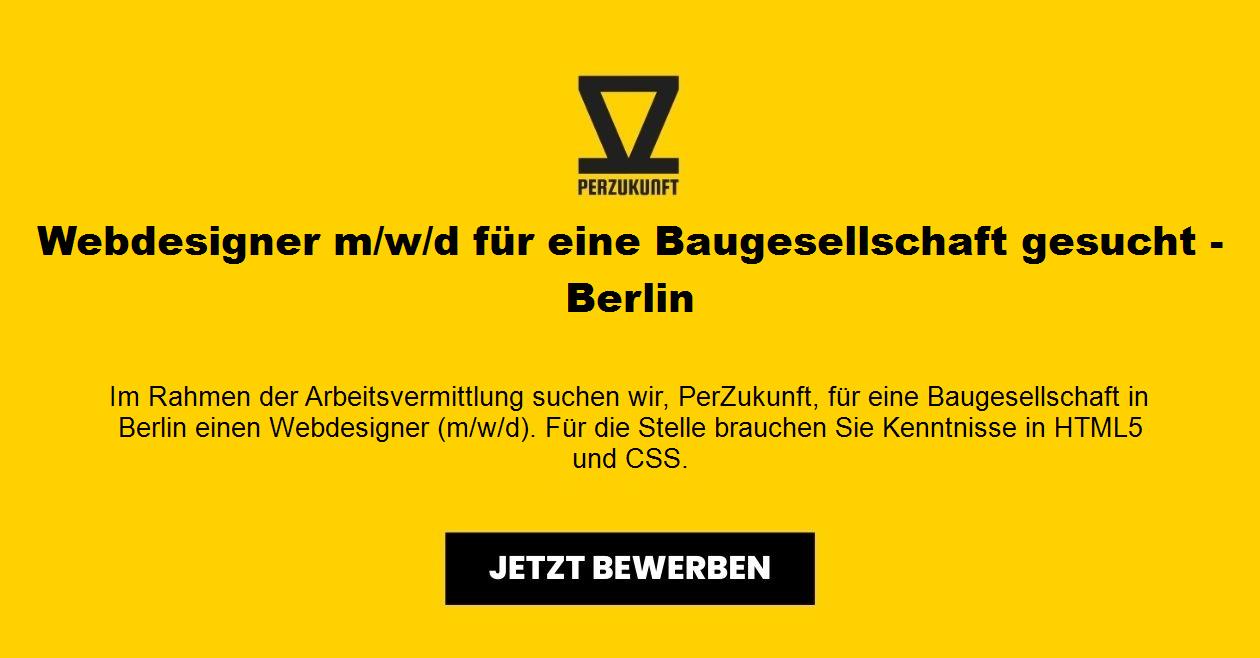 Webdesigner m/w/d für eine Baugesellschaft gesucht - Berlin