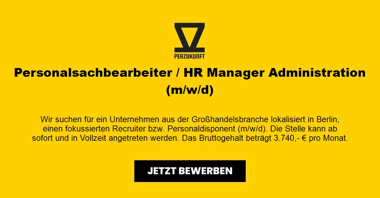 Personalsachbearbeiter / HR Manager Administration (m/w/d)