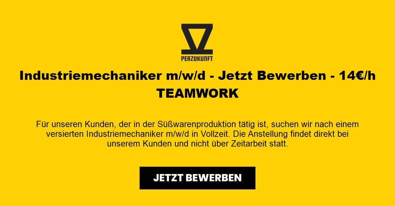 Industriemechaniker m/w/d - Jetzt Bewerben - 14€/h TEAMWORK