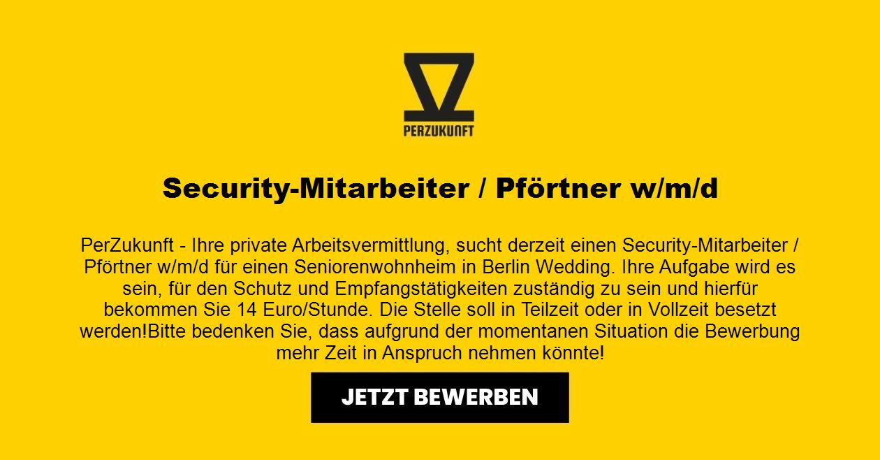 Security-Mitarbeiter / Pförtner w/m/d