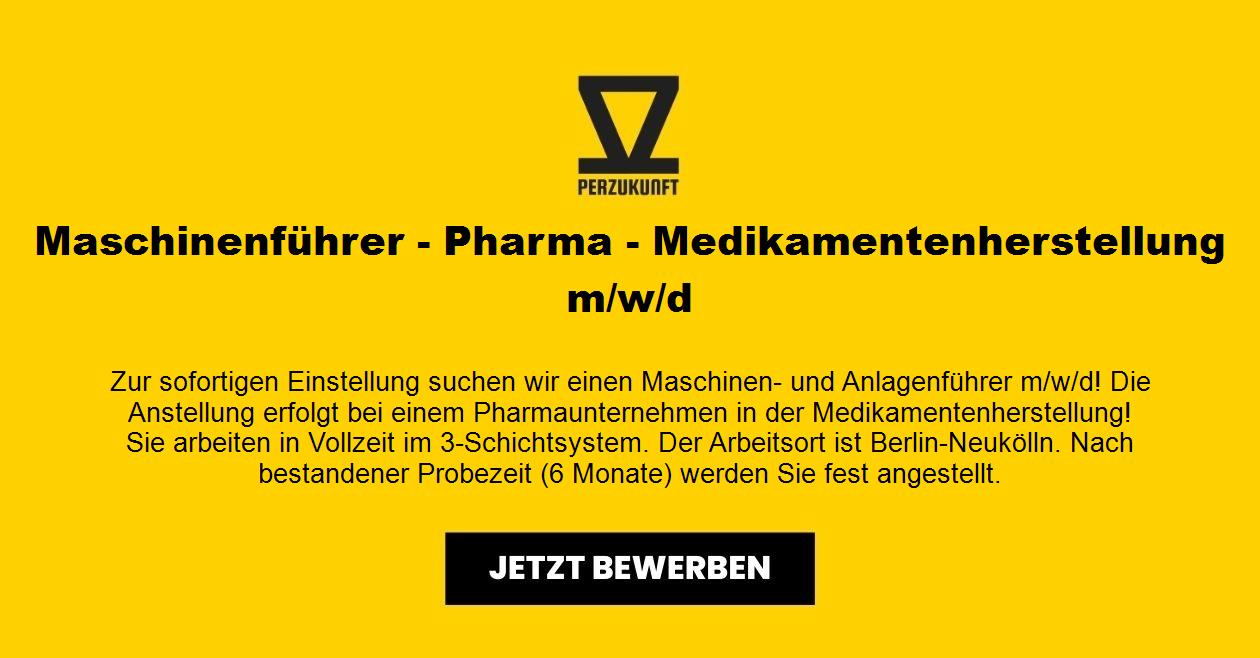 Maschinenführer - Pharma - Medikamentenherstellung m/w/d
