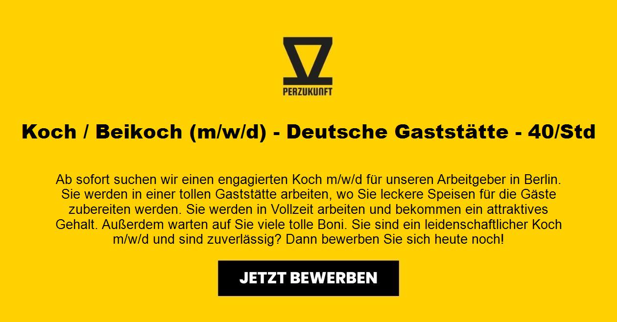 Koch / Beikoch (m/w/d) - Deutsche Gaststätte - 40/Std