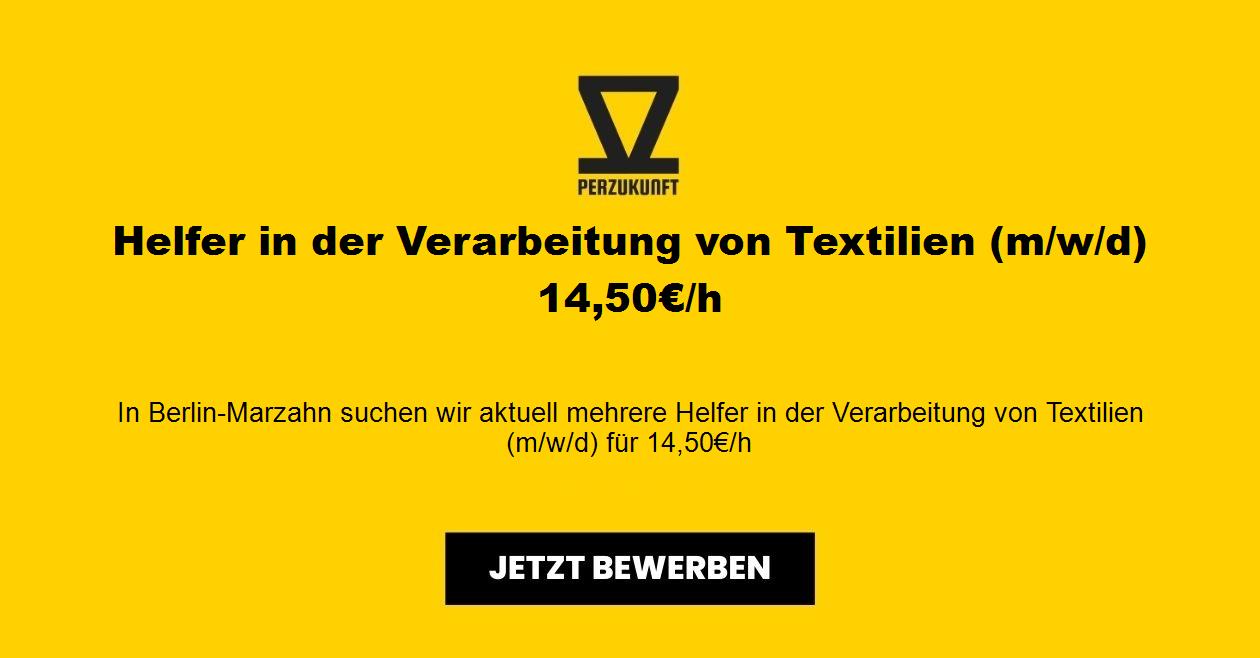 Helfer in der Verarbeitung von Textilien (m/w/d) 16,04€/h