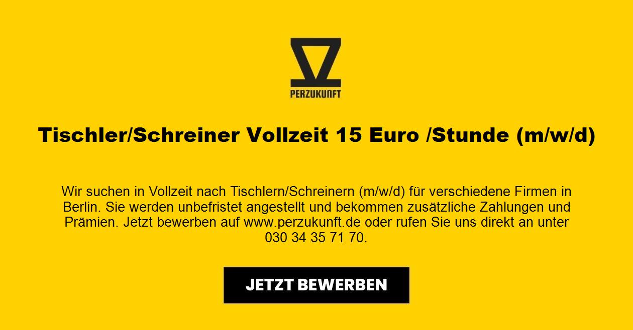 Tischler/Schreiner Vollzeit 16,59 Euro /Stunde (m/w/d)