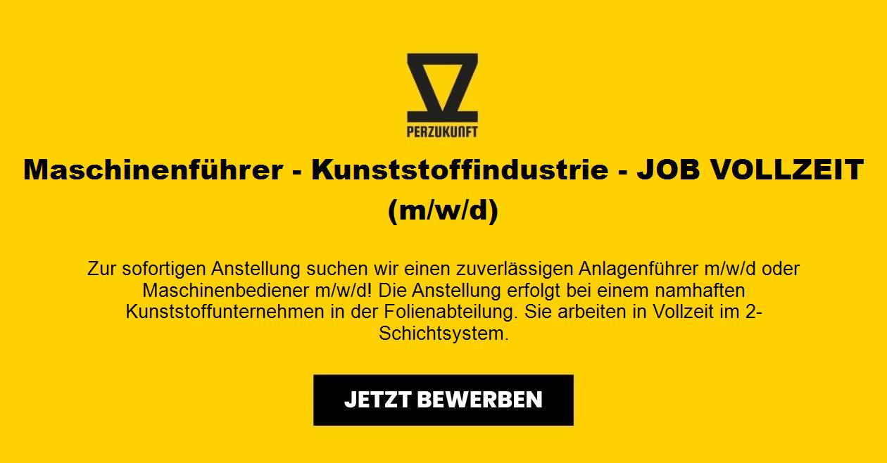 Maschinenführer - Kunststoffindustrie - JOB VOLLZEIT (m/w/d)
