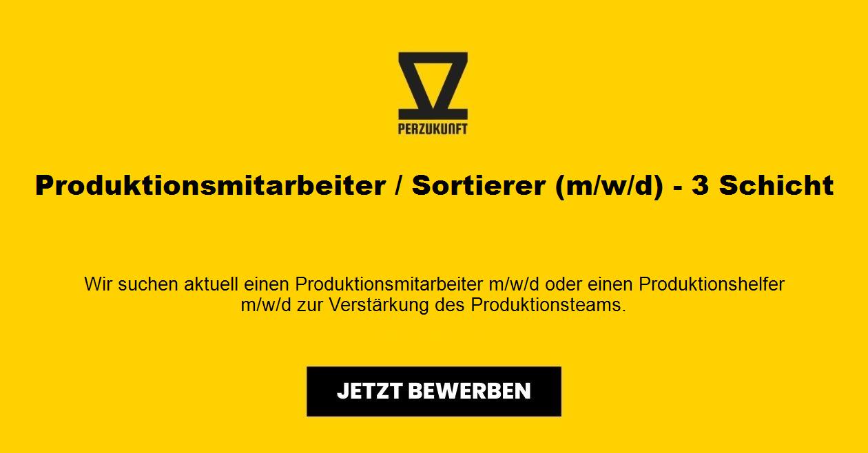 Produktionsmitarbeiter / Sortierer (m/w/d) - 3 Schicht
