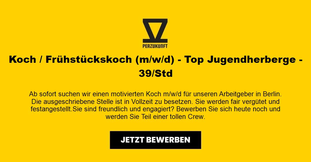 Koch / Frühstückskoch (m/w/d) - Top Jugendherberge - 39/Std
