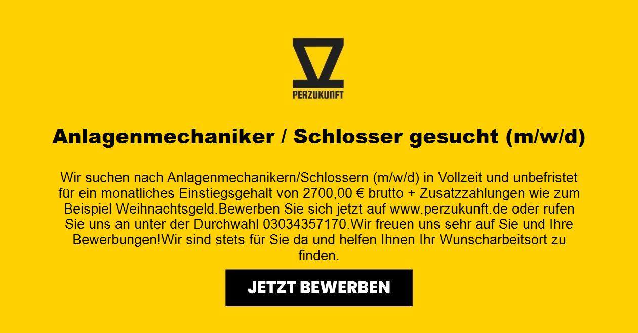 Anlagenmechaniker / Schlosser gesucht (m/w/d)