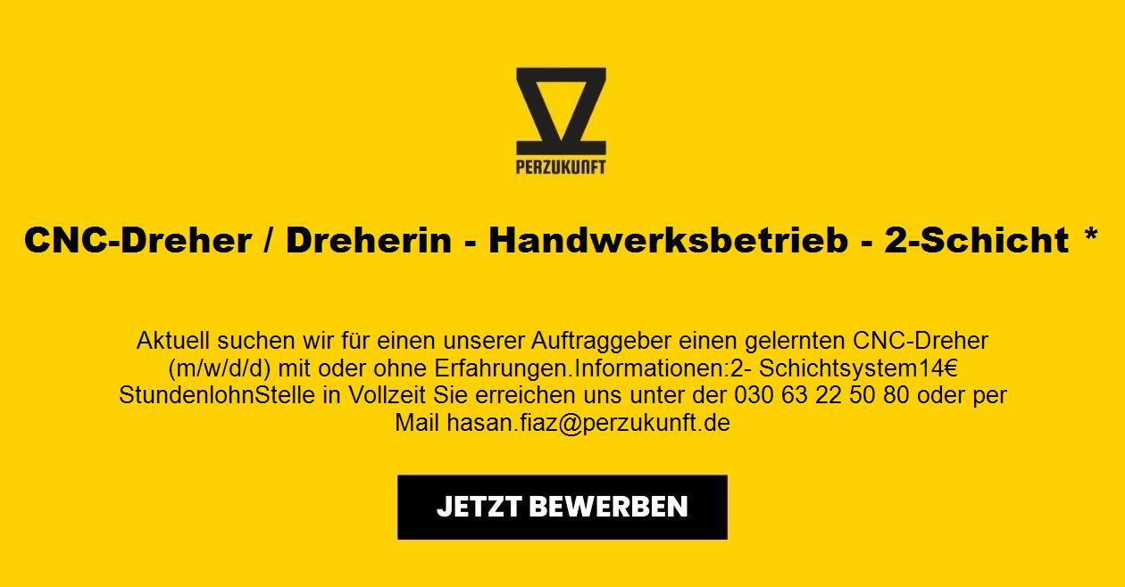 CNC-Dreher / Dreherin - Handwerksbetrieb - 2-Schicht *