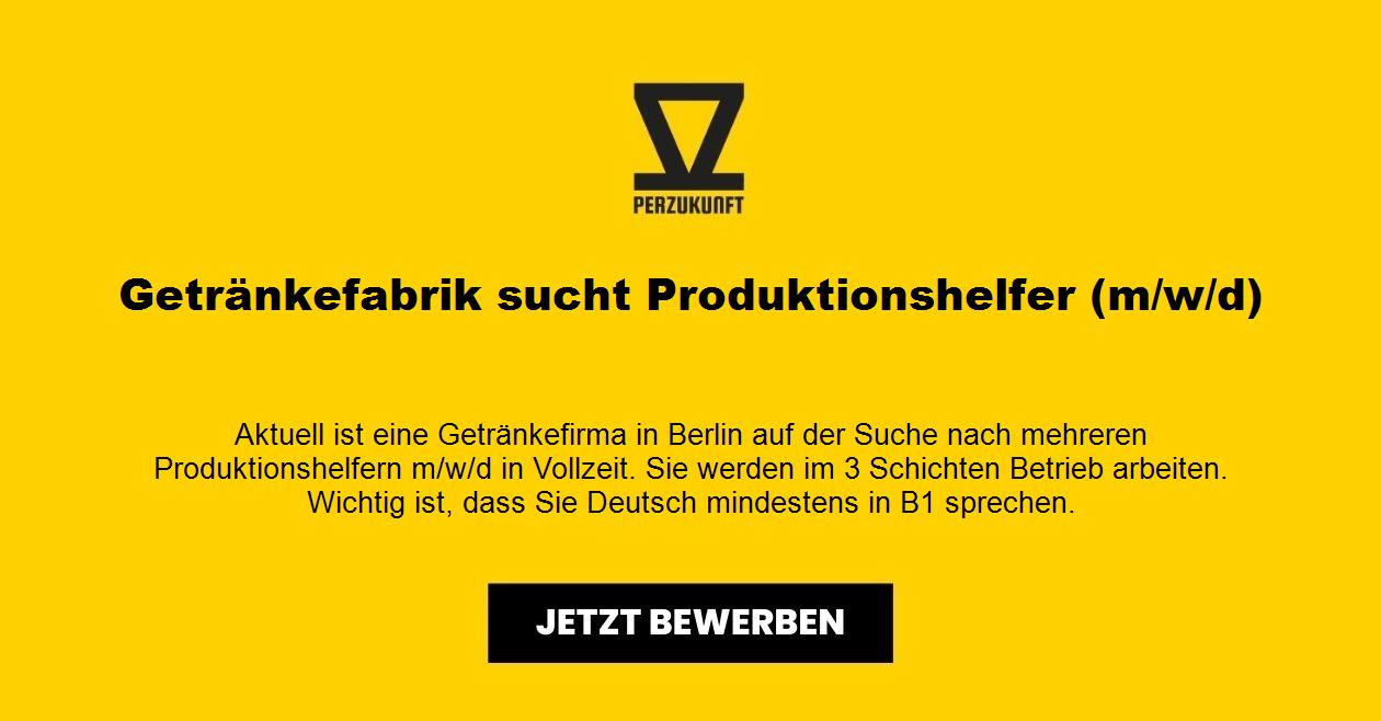 Getränkefabrik sucht Produktionshelfer (m/w/d)