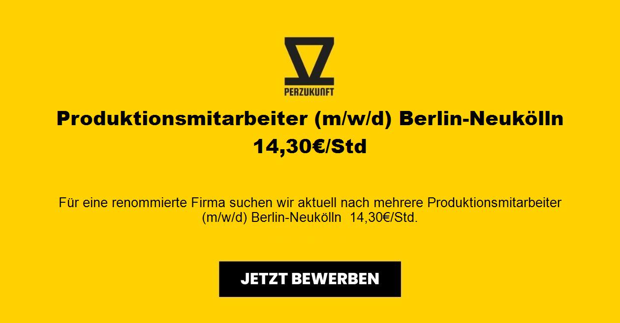 Produktionsmitarbeiter (m/w/d) Berlin-Neukölln  15,30€/Std