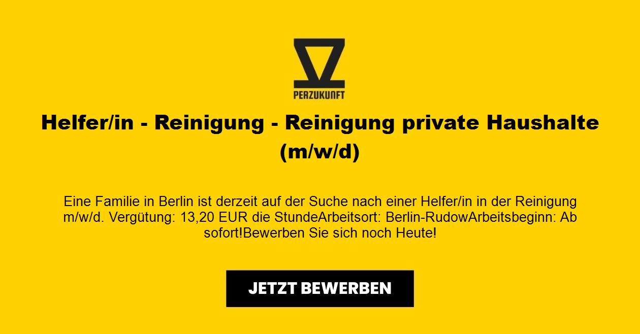 Helfer/in - Reinigung - Reinigung private Haushalte (m/w/d)