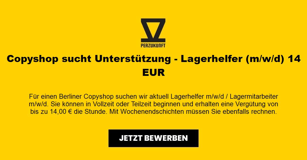 Copyshop sucht Unterstützung - Lagerhelfer (m/w/d) 14 EUR