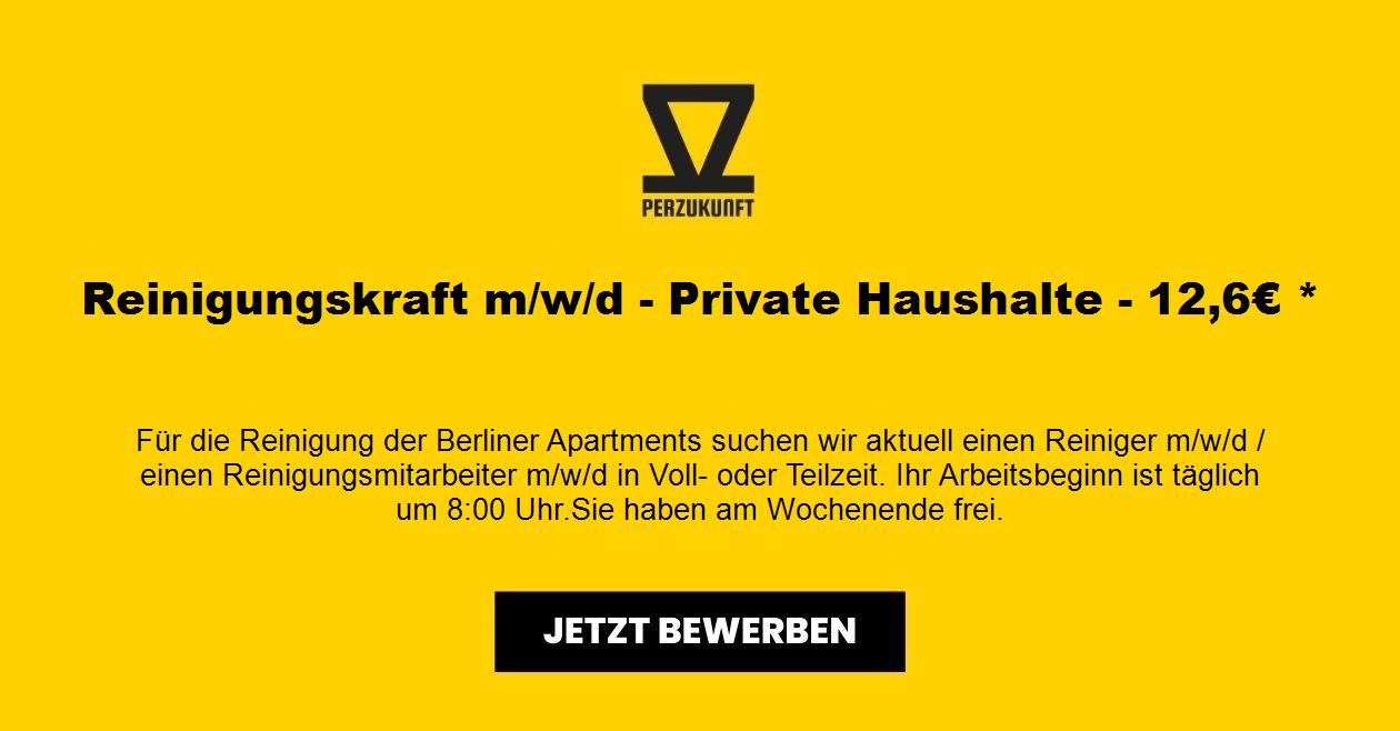 Reinigungskraft m/w/d - Private Haushalte - 13,48€ *