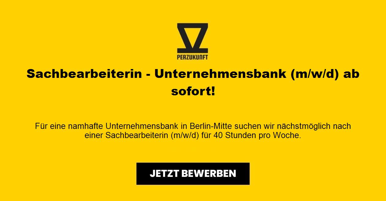Sachbearbeiterin - Unternehmensbank (m/w/d) ab sofort!