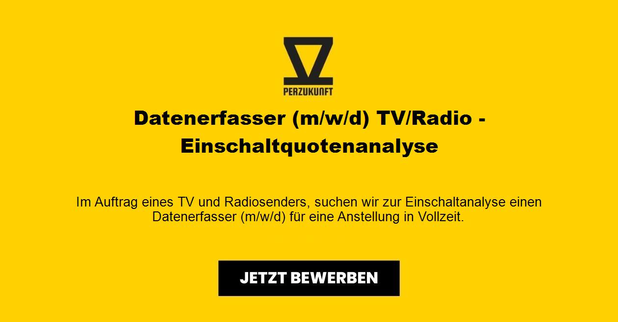Datenerfasser (m/w/d) TV/Radio - Einschaltquotenanalyse