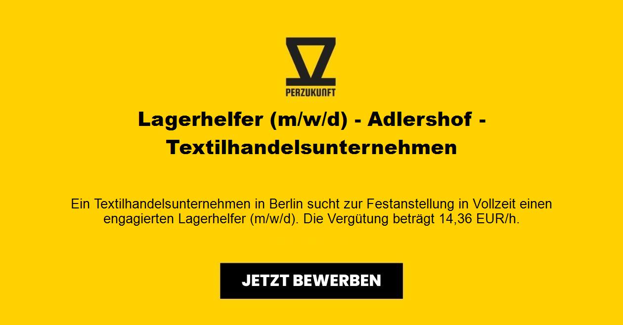 Lagerhelfer (m/w/d) - Adlershof - Textilhandelsunternehmen