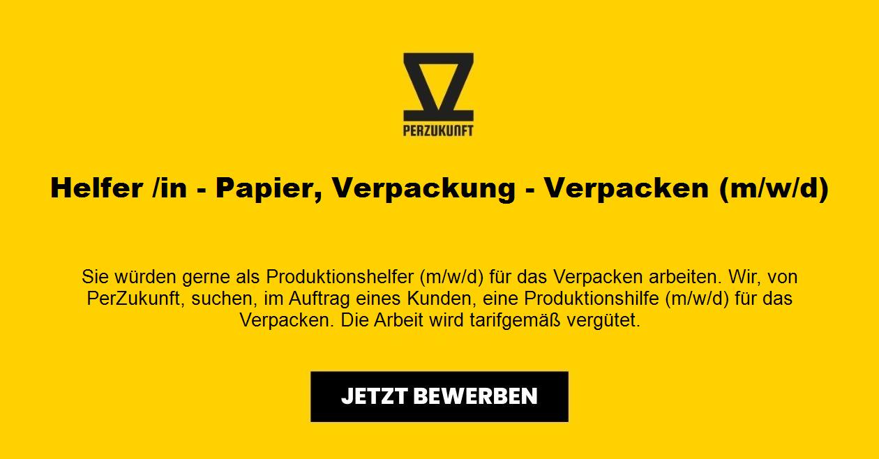 Helfer /in - Papier, Verpackung - Verpacken (m/w/d)