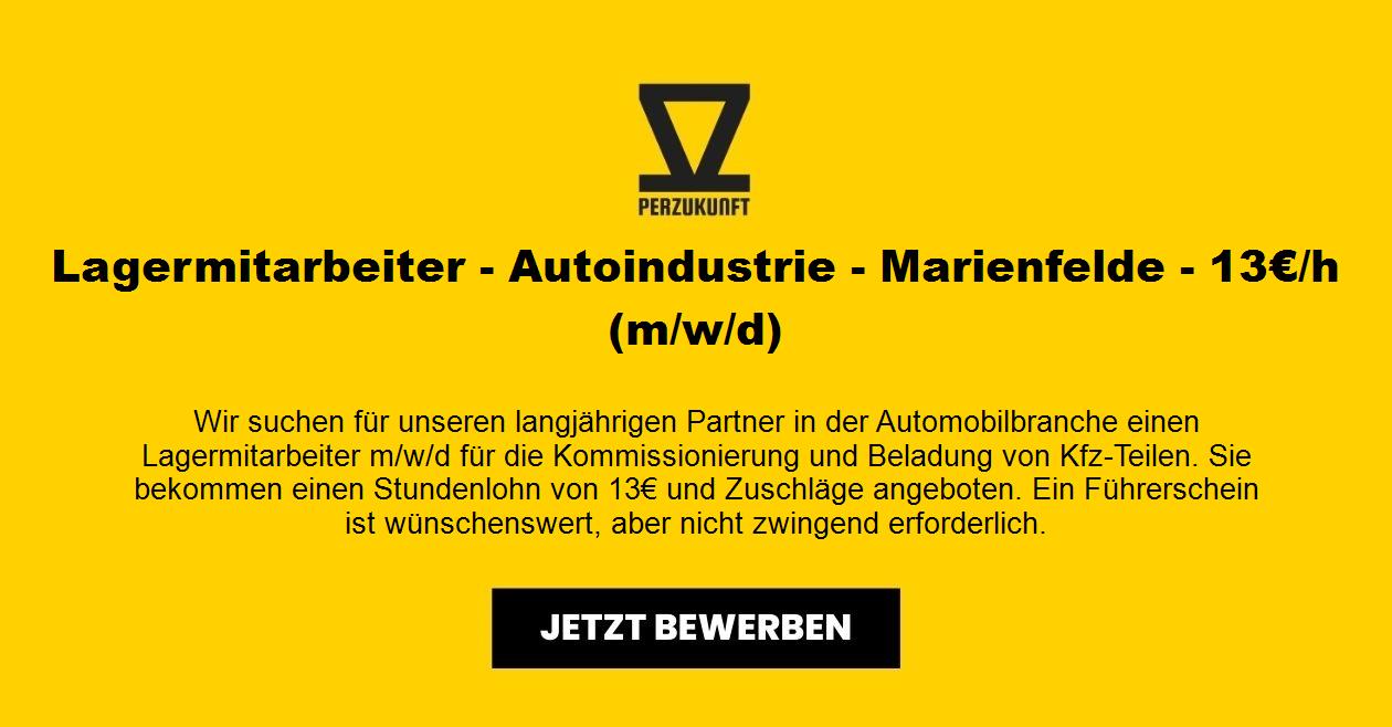 Lagermitarbeiter - Autoindustrie - Marienfelde - 13,90€/h (m/w/d)