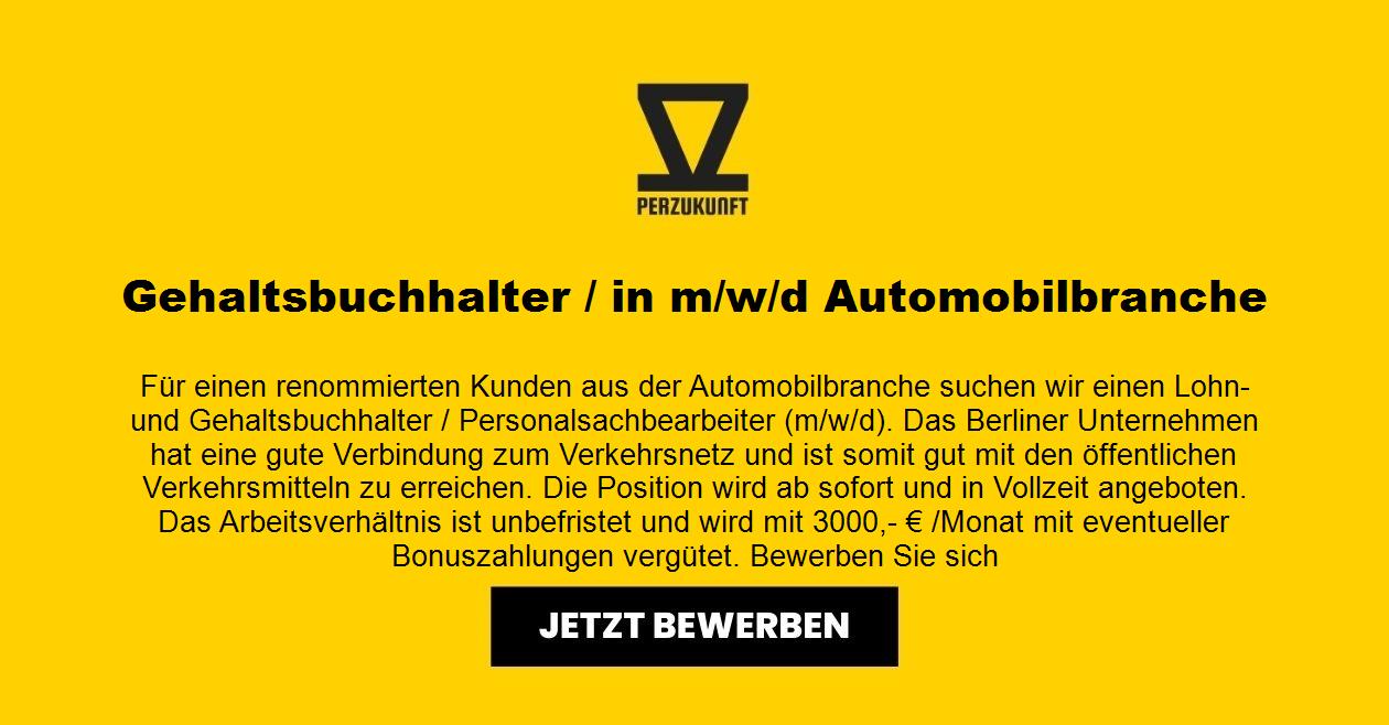 Gehaltsbuchhalter / in m/w/d Automobilbranche