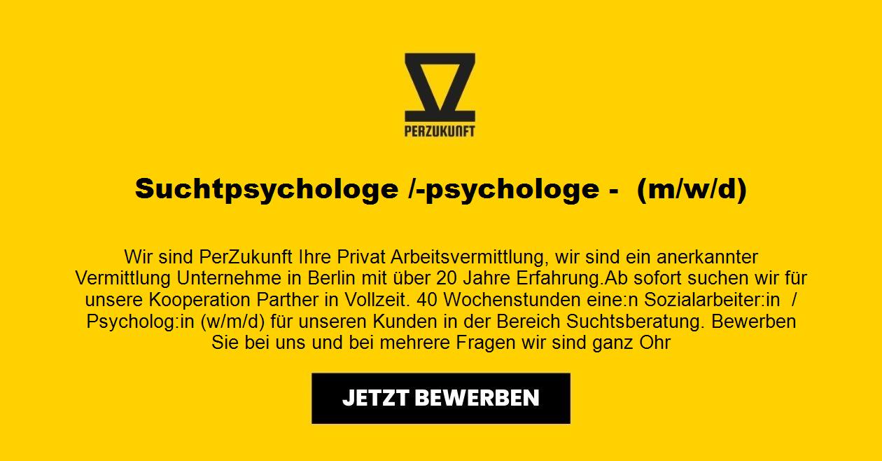 Suchtpsychologe /-psychologe -  (m/w/d)