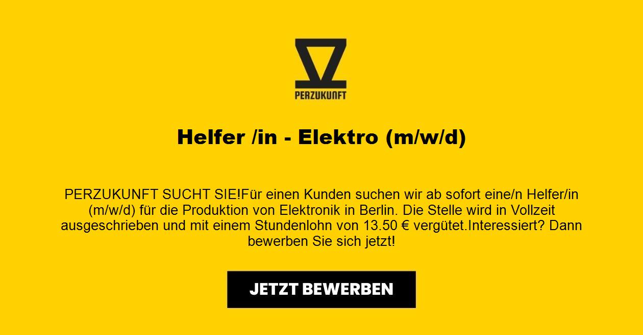 Helfer /in - Elektro (m/w/d)