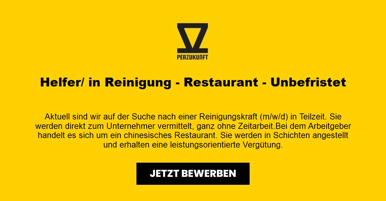 Helfer/ in Reinigung - Restaurant - Unbefristet