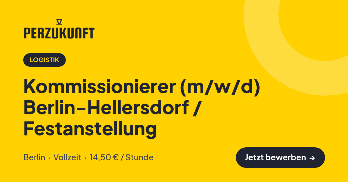 Stellenangebot: Kommissionierer (m/w/d) Berlin-Hellersdorf / Festanstellung – Logistik Jobs in Berlin – perZukunft
