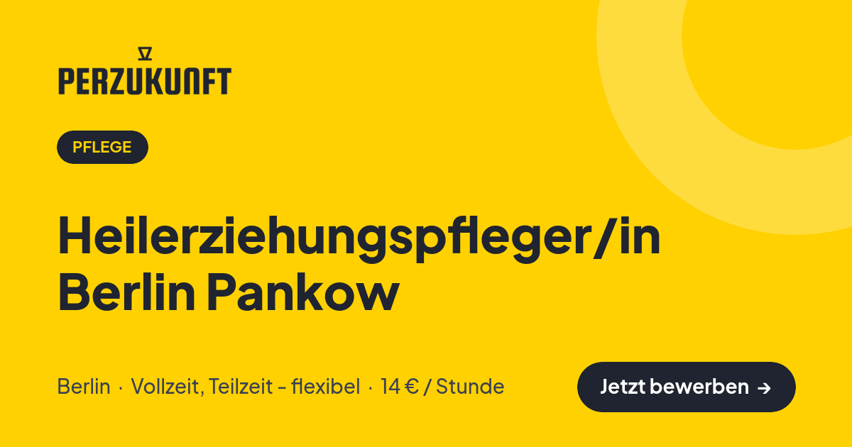 Stellenangebot: Heilerziehungspfleger/in Berlin Pankow – Pflege Jobs in Berlin – perZukunft